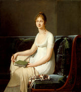 羅伯特-雅克-勒費夫爾-1808-拿著鉛筆和圖畫的女人的肖像書藝術印刷美術複製品牆藝術 id-ad46njquu
