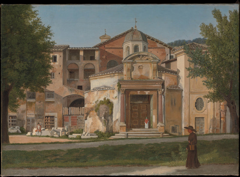 christoffer-wilhelm-eckersberg-1814-a-section-of-the-via-sacra-rome-the-church-of-saints-cosmas-and-damian-art-print-fine-art-reproduction-wall-art-id-ad5d2jgnj