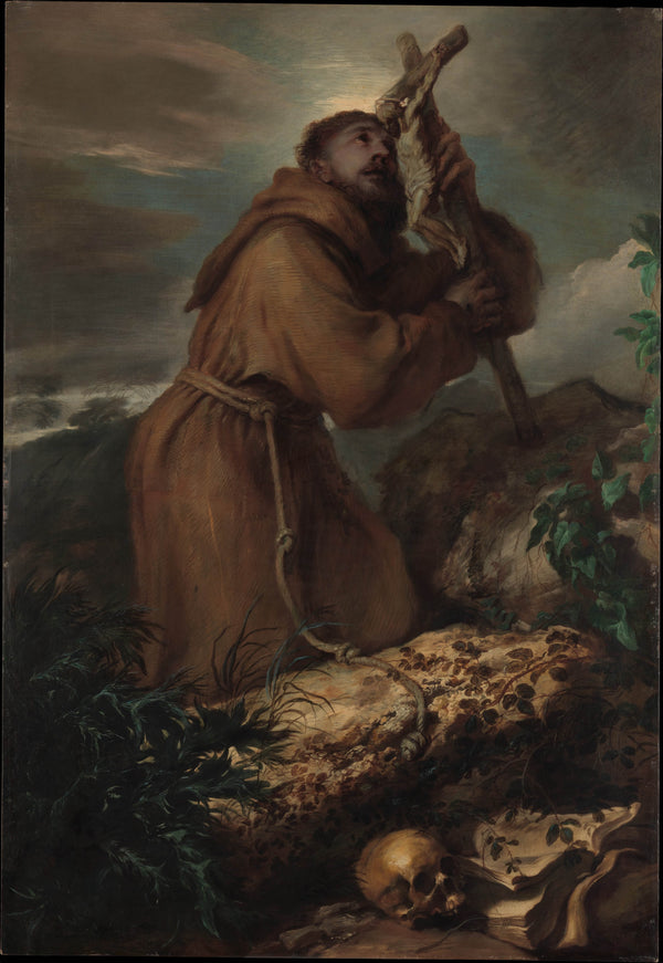 giovanni-benedetto-castiglione-1650-saint-francis-in-ecstasy-art-print-fine-art-reproduction-wall-art-id-ad5jbp3o3