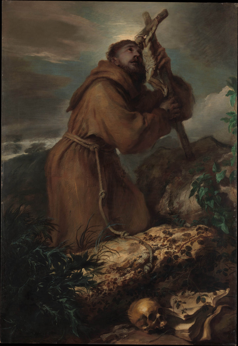giovanni-benedetto-castiglione-1650-saint-francis-in-ecstasy-art-print-fine-art-reproduction-wall-art-id-ad5jbp3o3