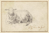pieter-gerardus-van-os-1786-liggande-får-från-framsidan-konsttryck-fin-konst-reproduktion-väggkonst-id-ad5y4as28
