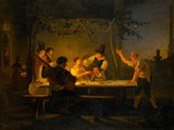 路易吉·菲奧羅尼-1830-羅馬-奧斯特里亞的晚上場景，作者：特里尼塔-德伊-蒙蒂-藝術印刷-精美藝術複製品-牆藝術-id-ad6tv34p4