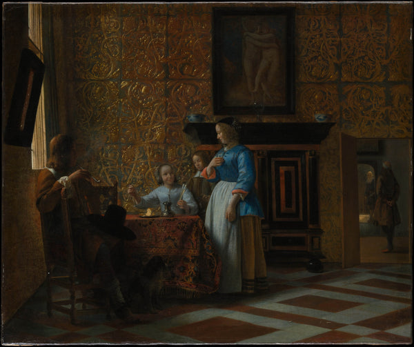 pieter-de-hooch-1663-leisure-time-in-an-elegant-setting-art-print-fine-art-reproduction-wall-art-id-ad8cg2rj1