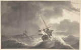 hendrik-kobell-1761-dve-ladji-na-morju-nevihta-umetniški-tisk-likovna-reprodukcija-stenska-umetnost-id-ad8kj7izp