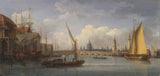 ויליאם-אנדרסון -1815-לונדון-גשר-עם-קתדרלת סנט-פאולס-במרחק-אמנות-הדפס-אמנות-רבייה-קיר-אמנות-id-adbkb0et0