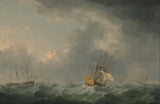 查爾斯-布魯克-1759-英語-船舶-在大風前運行-藝術印刷品-精美藝術-複製品-牆藝術-ID-adbm02cmm