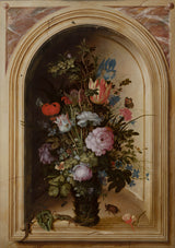 roelant-savery-1615-vaso-de-flores-em-um-nicho-de-pedra-impressão-de-arte-reprodução-de-belas-artes-art-de-parede-id-adcp7kyc5