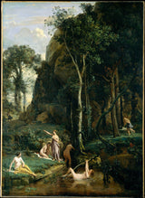 Camille Corot - 1836-Diana-and-Actaeon-Diana-prekvapil-in-Her-kúpele-art-print-fine-art-reprodukčnej-wall-art-id-adh1p4ize