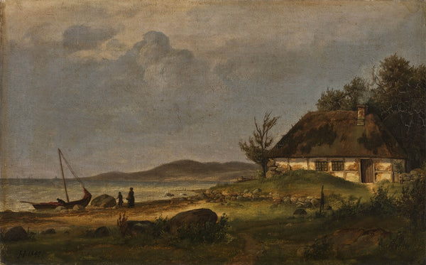 julius-hellesen-1842-the-coast-at-the-fishing-hamlet-of-flade-near-frederikshavn-art-print-fine-art-reproduction-wall-art-id-adix8pytx
