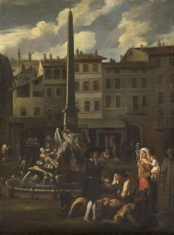 unknown-1650-market-scene-in-rome-piazza-navonna-art-print-fine-art-reproduction-wall-art-id-adjc7nzli