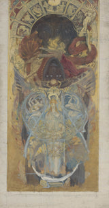 约翰·辛格·萨金特 1890 年波士顿公共图书馆壁画设计拱门艺术印刷精美艺术复制墙艺术 id adk5e6y6r