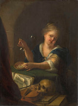 tundmatu-1680-mull-puhuv-tüdruk-vanitas-natüürmordiga-kunstiprint-kujutava kunsti-reproduktsioon-seinakunst-id-adkhcj742