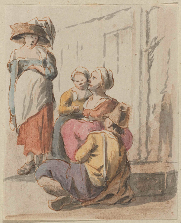unknown-1700-standing-woman-sitting-at-three-art-print-fine-art-reproduction-wall-art-id-adkrdxzbe
