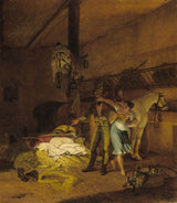 卡爾·威廉·弗雷赫爾·馮·海德克-1820-a-chevauxleger-與女僕調情藝術印刷精美藝術複製品牆藝術 id-adldlj3fc