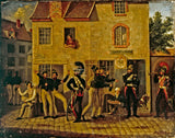 에콜-프랑세즈-1820-와인-상인-포부르-생-아노레-예술-인쇄-미술-복제-벽 예술