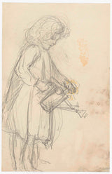 约瑟夫-以色列-1834-拿着喷壶的女孩艺术印刷精美艺术复制品墙艺术 id-admbfsh2d