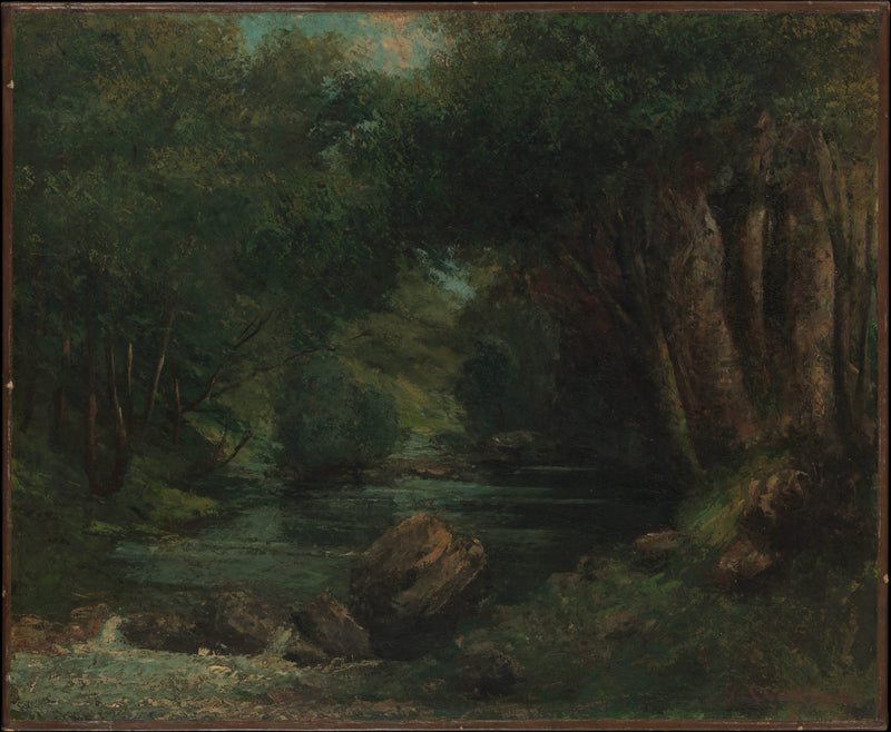 gustave-courbet-1868-a-brook-in-the-forest-art-print-fine-art-reproduction-wall-art-id-adnca1gvu