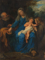 未知-1620-神聖家族與抹大拉的瑪麗亞-藝術印刷品-精美藝術-複製品-牆藝術-id-adnsetakc