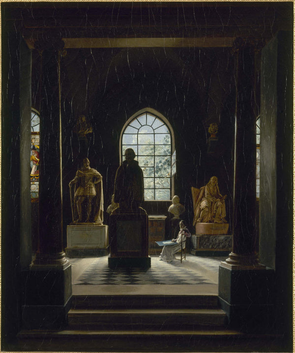 leon-matthieu-cochereau-1816-the-room-of-the-seventeenth-century-to-the-museum-of-french-monuments-art-print-fine-art-reproduction-wall-art