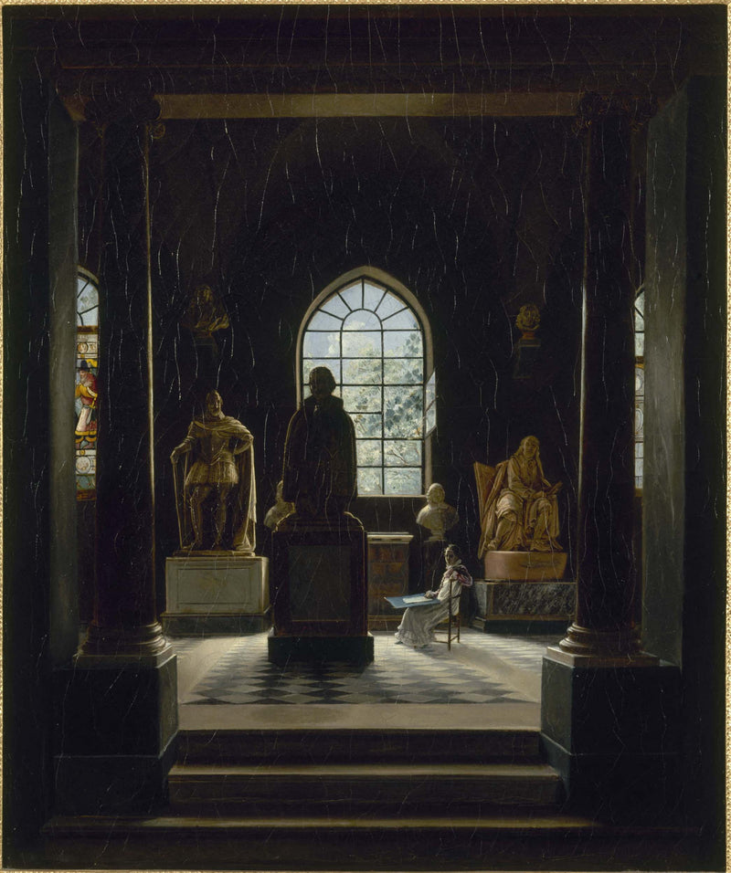 leon-matthieu-cochereau-1816-the-room-of-the-seventeenth-century-to-the-museum-of-french-monuments-art-print-fine-art-reproduction-wall-art