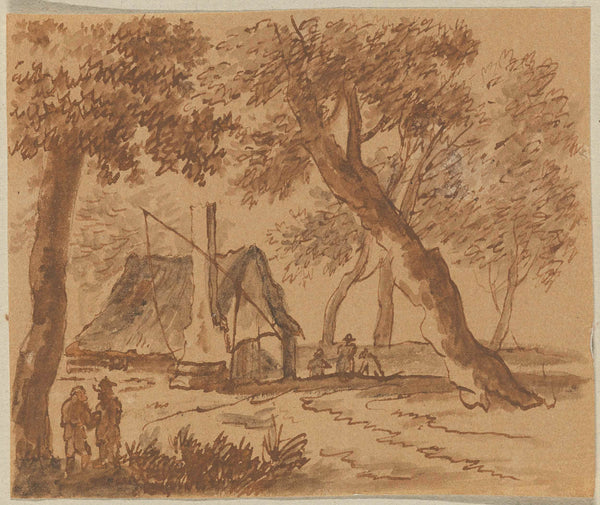 unknown-1700-hut-amidst-trees-art-print-fine-art-reproduction-wall-art-id-ado69ngoq