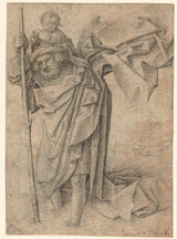 neznámy-1440-st-Christopher-with-the-Christ-dieťa-art-print-fine-art-reprodukčnej-Wall-art-id-ado816nak