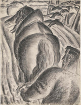leo-gestel-1927-rolnik-z-pługiem i zaprzęgiem-koń-sztuka-druk-reprodukcja-dzieł sztuki-sztuka-ścienna-id-adplerqum