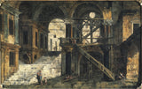 米歇尔·马里斯奇文艺复兴时期房屋中的楼梯间艺术印刷美术复制品墙壁艺术 id-adri21qf7