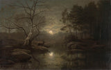 georg-eduard-otto-saal-1861-skogslandskap-i-månskenskonst-tryck-fin-konst-reproduktion-väggkonst-id-adsaof6bk