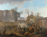 jean-baptiste-lallemand-1789-the-storming-of-the-bastille-14-juli-1789-art-print-kunst-reproduksjon-wall-art