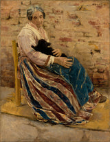 max-Liebermann-1878-en-gammel-kvinne-med-cat-art-print-fine-art-gjengivelse-vegg-art-id-advyv6bgv
