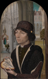 master-of-the-view-of-sainte-gudule-1480-ung mann-holder-en-bok-kunsttrykk-fine-art-reproduction-wall-art-id-adxdpvzdv