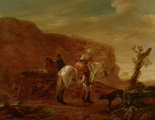 pieter-verbeecq-1635-two-horsemen-by-a-stream-art-print-fine-art-reproduction-wall-art-id-adyiyq52m