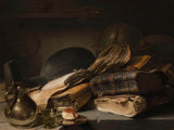 Ян Лівенс-1627-нацюрморт-з-кнігамі-мастацкі-прынт-рэпрадукцыя-выяўленчага мастацтва-сцяна-мастацтва-id-adzdq56el