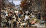 Leon-Augustin-Lhermitte-1888-opskrba-of-les-halles-skica-za-Pariz-gradska-vijećnica-umjetnost-print-likovna-reprodukcija-zidna-umjetnost