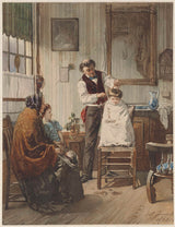 dieerik-franciscus-jamin-1862-child-at-the-thợ làm tóc-nghệ thuật-in-mỹ thuật-sản xuất-tường-nghệ thuật-id-adznploxc