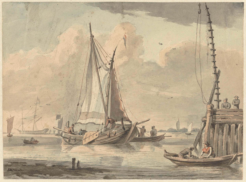 aert-schouman-1720-sailing-ships-on-the-river-at-dordrecht-art-print-fine-art-reproduction-wall-art-id-ae2d6e3rm