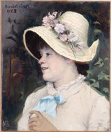 marie-bashkirtseff-1882-det parisiske portrettet av irma-modellen-på-akademiet-julian-kunst-trykk-kunst-reproduksjon-vegg-kunst