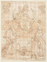 onbekend-1575-madonna-begenadig-deur-twee-heiliges-kuns-druk-fyn-kuns-reproduksie-muurkuns-id-ae3xlqt2g