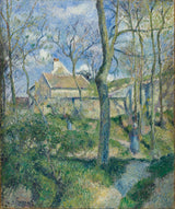 camille-Pissarro-1881-the-bane-to-the-old-maid-Pontoise-art-print-fine-art-gjengivelse-vegg-art-id-ae492qkj2