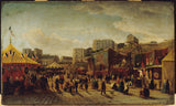 edouard-hubert-1861-karneval-Petersi-väljak-Montmartre-in-1861-kunstitrükk-peen-kunsti-reproduktsioon-seinakunst