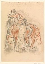 लियो-गेस्टेल-1891-स्केच-शीट-मैन-होल्डिंग-दो-घोड़े-इन-चेक-आर्ट-प्रिंट-फाइन-आर्ट-रिप्रोडक्शन-वॉल-आर्ट-आईडी-एई563इज़ने