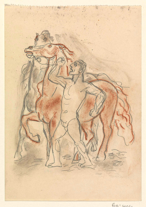 leo-gestel-1891-sketch-sheet-man-holding-two-horses-in-check-art-print-fine-art-reproduction-wall-art-id-ae563izne