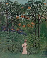 henri-rousseau-1905-sieviete, kas staigā eksotiskā mežā