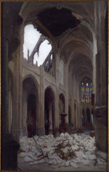 alice-mallaivre-1918-inde-i-Saint-Gervais-kirken-efter-bombningen-af-langfredag-29-marts-1918-kunst-print-fin-kunst-gengivelse-væg-kunst