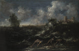 antonio-francesco-peruzzini-1718-марскі пейзаж-з-рыбаком-выцягваннем-сетак-art-print-fine-art-reproduction-wall-art-id-ae8ecx0ln