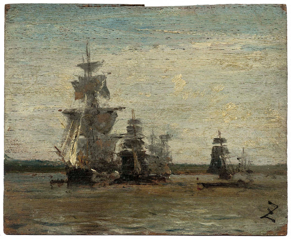 felix-ziem-1850-frigates-art-print-fine-art-reproduction-wall-art