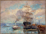 अल्बर्ट-चार्ल्स-लेबर्ग-1892-इन-द-पोर्ट-ऑफ़-रूएन-कला-प्रिंट-ललित-कला-पुनरुत्पादन-दीवार-कला