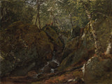 约翰·弗雷德里克·肯塞特（John-Frederick-kensett）1859-卡茨基尔-瀑布艺术打印精美的艺术复制品-墙-艺术-id-aecgmegnb