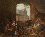 peter-paul-joseph-noel-1821-kaks joodikut-turul-lähedal-Westerkerk-amsterdamis-art-print-fine-art-reproduction-wall-art-id-aecj5qygf
